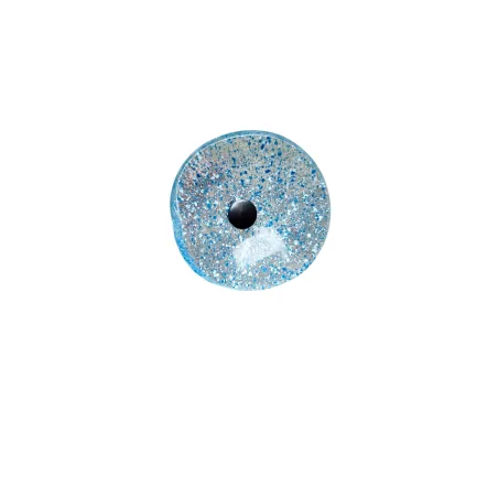 Fleur en verre transparent moucheté bleu et blanc coquelicots - Petit
