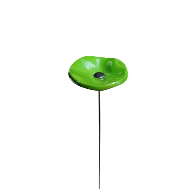 Fleur en verre vert prairie coquelicots - Petit