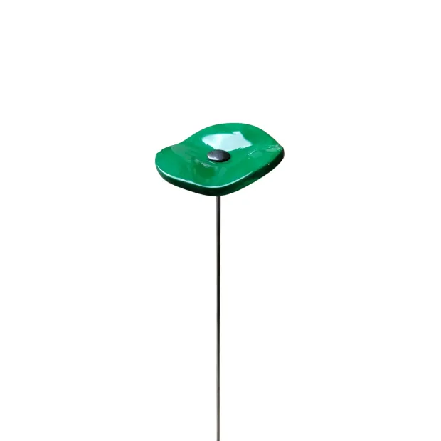 Fleur en verre vert emeraude coquelicots - Petit
