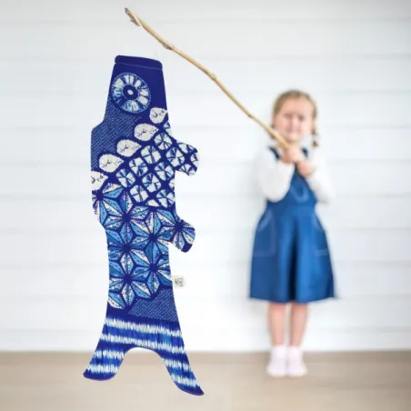 Koinobori kimono Deep Shibori