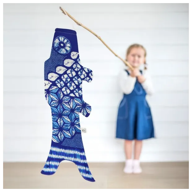 Koinobori kimono Deep Shibori