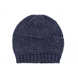 Bonnet laine ajourée Marine - Bibop et Lula