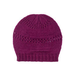 Bonnet laine ajourée Magenta - Bibop et Lula