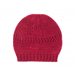 Bonnet laine ajourée Framboise - Bibop et Lula
