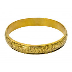 Jonc laiton doré motifs paquerettes - Bibop et Lula