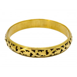 Jonc laiton doré feuilles en relief - Bibop et Lula