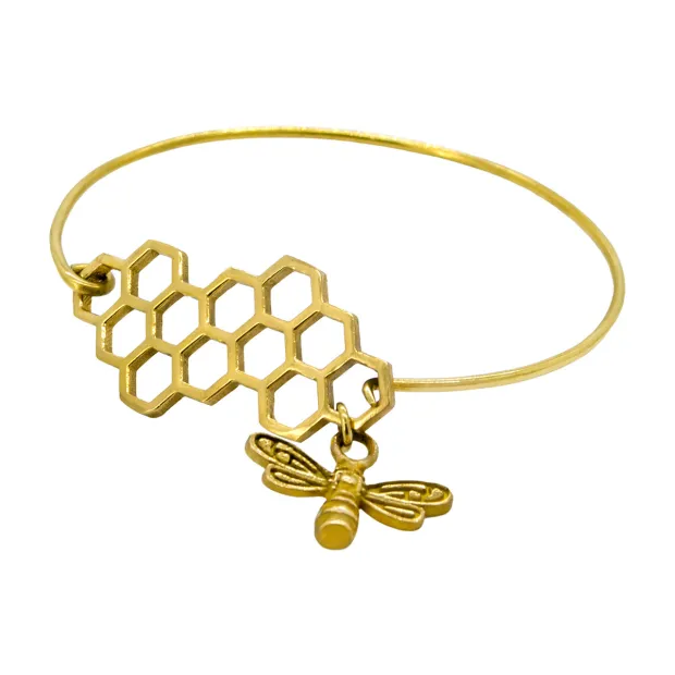 Jonc laiton doré abeille