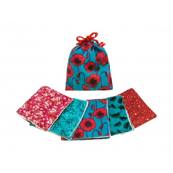 Lot de Lingettes lavables Coquelicots - Bibop et Lula