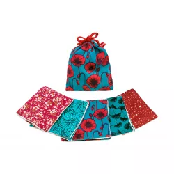 Lot de Lingettes lavables Coquelicots - Bibop et Lula