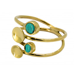 Bague laiton double turquoise - Bibop et Lula