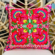 Housse de coussin brodé Lao Fuchsia - Bibop et Lula