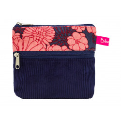 Porte-monnaie deux compartiments velours Coralia - Bibop et Lula