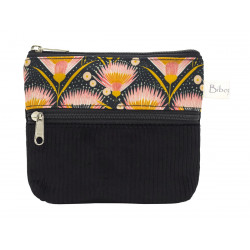 Porte-monnaie deux compartiments velours Papyrus - Bibop et Lula