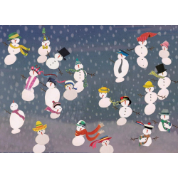 Carte Postale Bonhommes de neige - Bibop et Lula