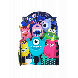 3D Pop Up Carte postaleMONSTER - Bibop et Lula