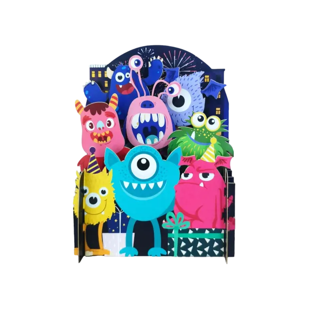 3D Pop Up Carte postaleMONSTER