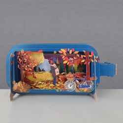 3D Pop Up Carte Couple d'automne - Bibop et Lula