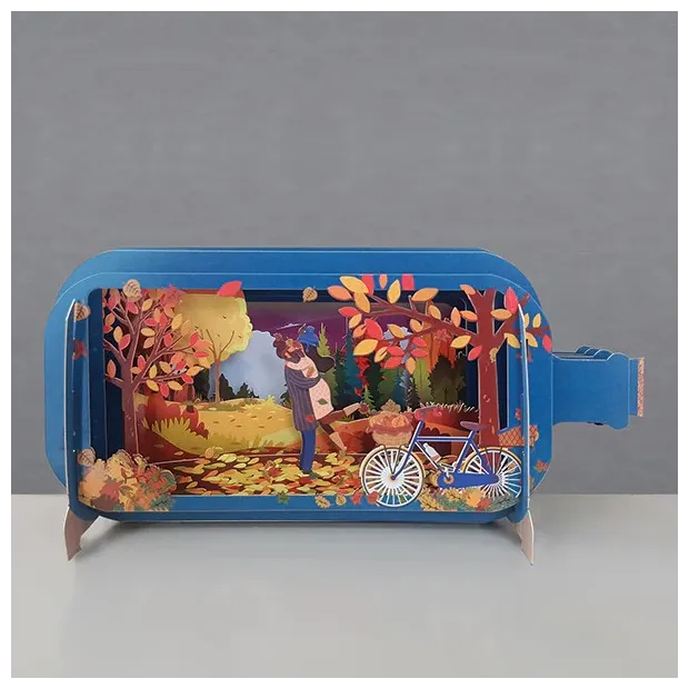 3D Pop Up Carte Couple d'automne