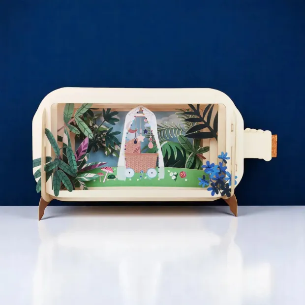 3D Pop Up Carte Berceau dans le jardin