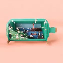 3D Pop Up Carte Postale PUFFINS - Bibop et Lula