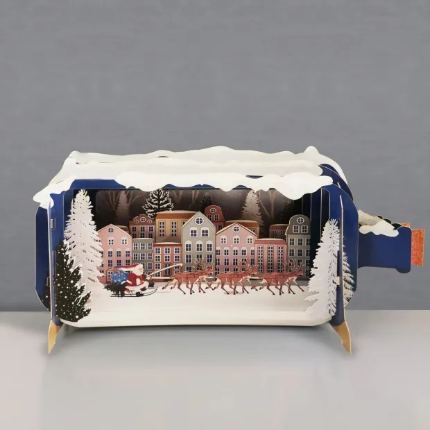 3D Pop Up Carte Postale Traineau du père noël