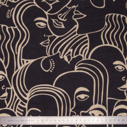 Tissu viscose Dancing Faces - Bibop et Lula