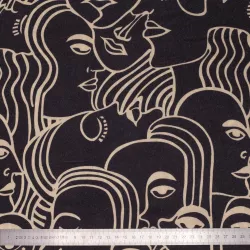 Tissu viscose Visages - Bibop et Lula