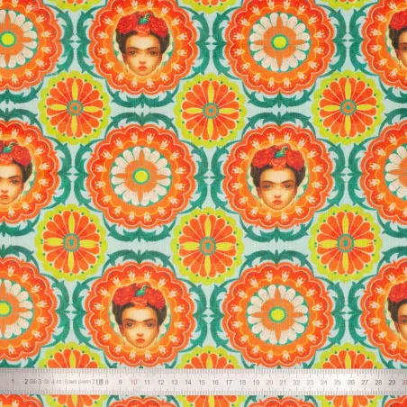 Tissu coton lin Pequena Frida