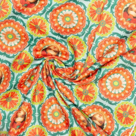 Tissu coton lin Pequena Frida