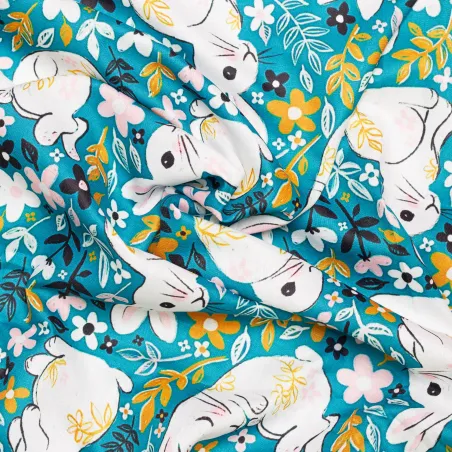Tissu coton lin Los Conejos