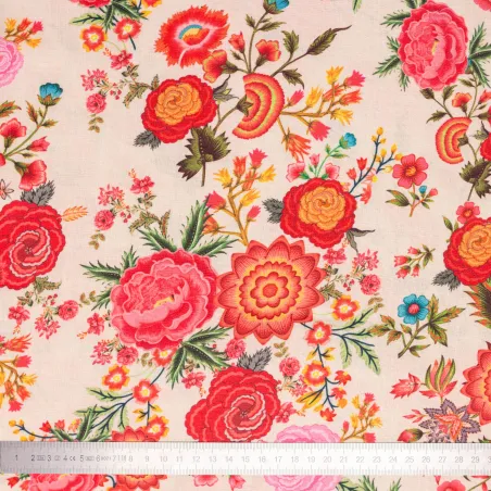 Tissu coton lin La Paloma