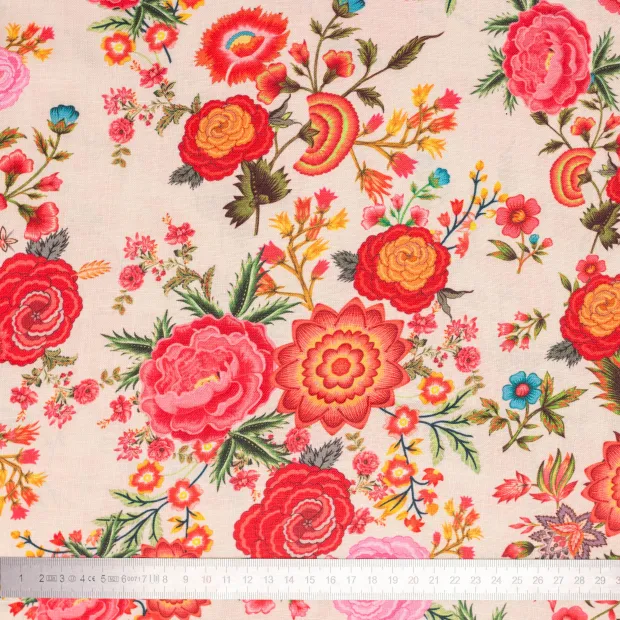 Tissu coton lin La Paloma