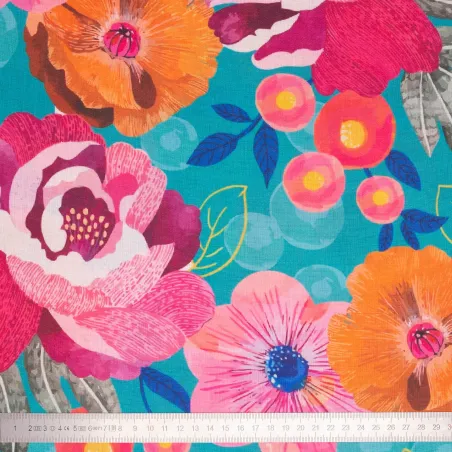 Tissu coton lin Dolores