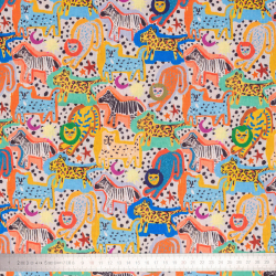 Tissu coton lin ANIMAUX - Bibop et Lula