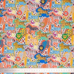Tissu coton lin Animaux - Bibop et Lula