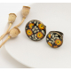 Bague en bronze , résine, "Vintage Orange" - Bibop et Lula