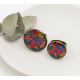 Bague en bronze , résine, "Folk hiver" - Bibop et Lula