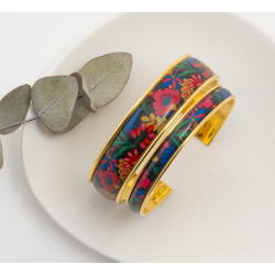Manchette large , bracelet "Folk hiver" - Bibop et Lula