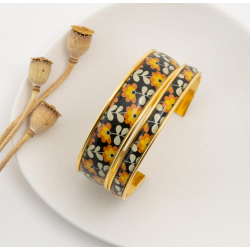 Manchette large , bracelet "Vintage orange " - Bibop et Lula