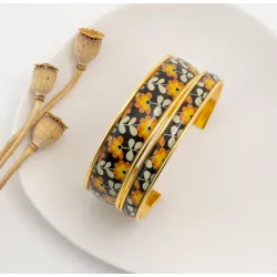 Manchette large , bracelet "Vintage orange " - Bibop et Lula