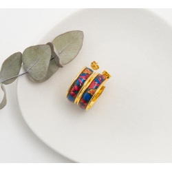 CALIE boucles d'oreillespetite créole "FOLK HIVER" - Bibop et Lula