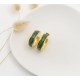 CALIE boucles d'oreillespetite créole "LEAF VERT" - Bibop et Lula