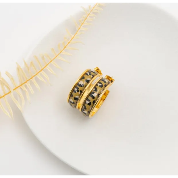 CALIE boucles d'oreillespetite créole "LEOPARD"