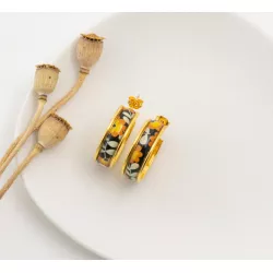 CALIE boucles d'oreilles petite créole "VINTAGE ORANGE" - Bibop et Lula