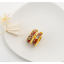 CALIE boucles d'oreillespetite créole "PALME TERRACOTTA " - Bibop et Lula