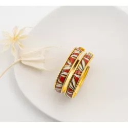 CALIE boucles d'oreilles grande créole ""PALME TERRACOTTA "" - Bibop et Lula