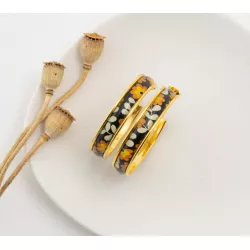 CALIE boucles d'oreilles grande créole "VINTAGE ORANGE" - Bibop et Lula