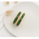 CALIE boucles d'oreilles grande créole "LEAF VERT" - Bibop et Lula