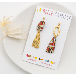 GAIA boucles d'oreilles Palme terracotta - Bibop et Lula