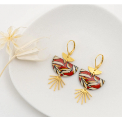 ANGELE boucles d'oreilles "PALME TERRACOTTA" - Bibop et Lula